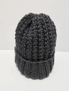 ハンドメイド　グレー ニット帽