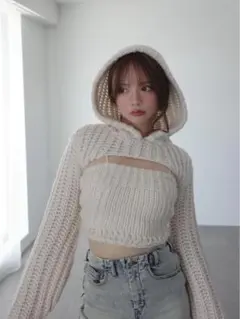 andmary Angel crochet hood tops ivory - メルカリ