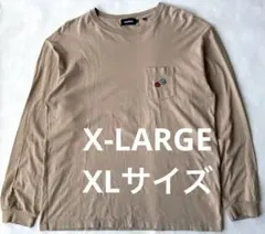 X-LARGE ポケットロンT ベージュXLサイズ 刺繍 大プリント