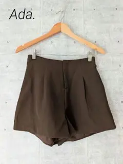 Ada. エイダ ショートパンツ タック ハイウエスト ポケット付 ブラウン L