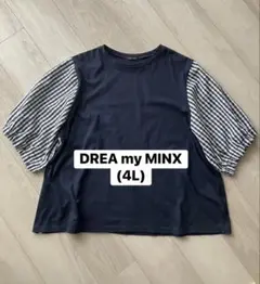 DREA my MINX カットソー 半袖 ギンガムチェック 4L ネイビー