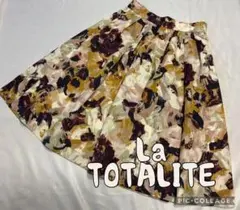 美品✨LaTotaliteラトータリテ☆アトマスフラワーミモレスカートSボルドーのサムネイル
