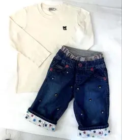 【美品】★ミキハウスダブルビー★長袖Tシャツ&長ズボンセット★110