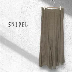 SNIDEL スナイデル　総柄 幾何学模様 ティアード ロングスカート ブラウン