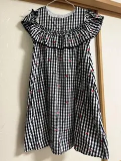 mezzo piano ギンガムチェック ノースリーブワンピース 140