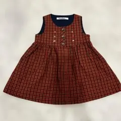 美品【familiar】ファミリアチェックXF ジャンパースカート80