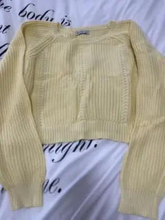【美品】ストラディヴァリウス　イエロー　綿ニット　Mのサムネイル