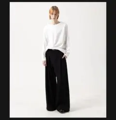 MBハイエンド尾州ウール フロントシーム”ハカマ”スラックス　※裾上げ済