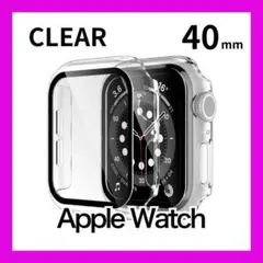 Apple Watch 保護カバー 40mm ケース クリア 強化ガラス 防水A