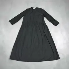 ZARA ロングワンピース Vネック ゆったり　黒　L マキシ丈　ポケット付き