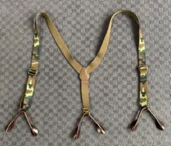 Y型ボタン式サスペンダー 迷彩柄 ヴィンテージ