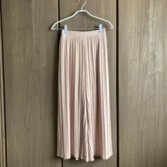 GU ピンク プリーツワイドパンツ　イージーパンツ　ウエストゴム　サイズS