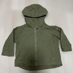 チャック付き　パーカー　カーキ　80