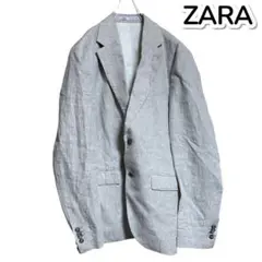 【ZARA】リネンジャケット 麻 グレー メンズ