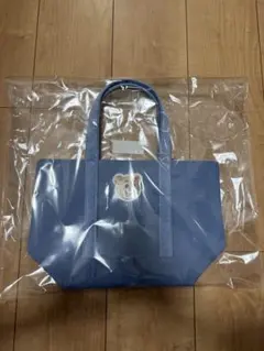 即日配送　FEILER オールドテディ ワッペントートバッグ ライトブルー　小