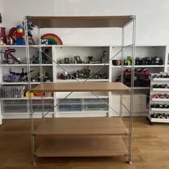 無印良品　ステンレスユニットシェルフ　オーク材棚セット　ワイド　中