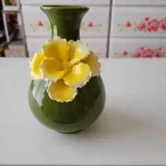 陶器製フラワーベース 花飾り付き Francfranc