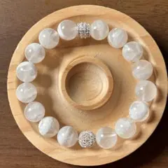 ✨ホワイトガーデンクォーツ 12mm ✨天然石ブレスレット 内径18cm 癒し