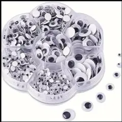 プラスチック製 目玉パーツ 大容量 シール 手作り クラフト 人形 製作 サイズ