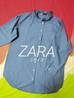 ZARA スタンドカラーシャツ ストライプシャツ 長袖 Sのサムネイル