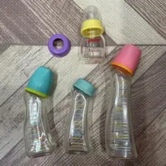 ドクターベッタ　ガラス哺乳瓶3点、ピジョン果汁用哺乳瓶