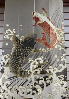 手描き油絵 鯉の滝登り 額付 絵画 インテリア 油彩画 金運 開運 手書き油絵 鯉の滝登り 額付 絵画 インテリア 開運 金運 風水 中谷文