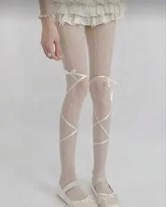 新品リボンデザインタイツ