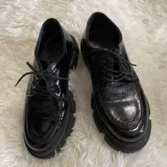 本日限定ペリーコサニーエナメル厚底レースアップローファー36サイズ23センチ相当