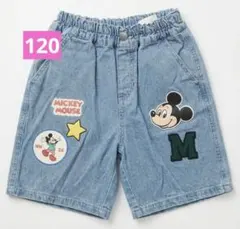 美品　水通しのみ　ミッキーマウス　デニム　ハーフパンツ