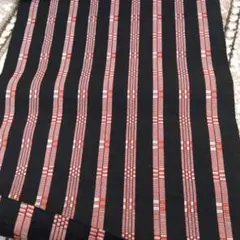 ♪セール‼️　名古屋帯 黒地 赤ストライプ　☆価格応談‼️