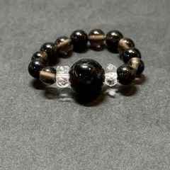 BR1195 天然石 パワーストーン ビーズリング モリオン スモーキークォーツ
