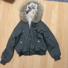 アーミーグリーンファー付きボンバージャケット