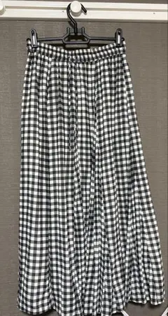 チェック柄フレアロングスカート FS