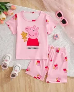 Peppa Pig ペッパピッグ パジャマ 100 ピンク セット Tシャツ iのサムネイル