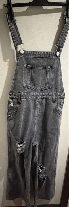 グレー ダメージ オーバーオール