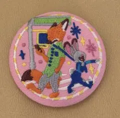 ディズニー刺繍缶バッジ　ズートピア