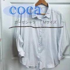 コカ　coca ガーゼシャツ　レディース　Mサイズ　ブルー