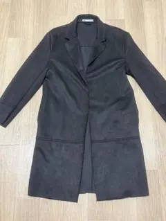 ZARA スエード調 ブラック チェスターコート