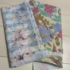 花柄ボーダ布地はぎれセット
