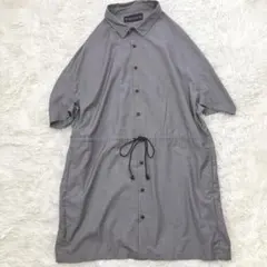 コハク オシャレウォーカー シャツ ワンピース 羽織 ギャザー 半袖 ゆったりのサムネイル