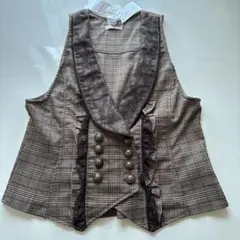 【新品タグ付き】axes femme チェック柄　フリルベスト