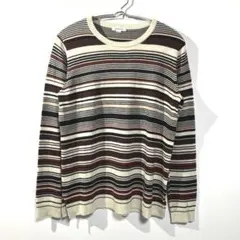 ensuite エンスウィート　ボーダー　長袖　ニット　L