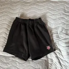 DESCENTE 黒 /ピンクロゴバレーボールパンツ レディースM