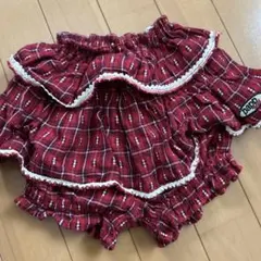 papp赤いチェック柄パンツ