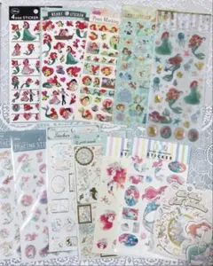 ディズニープリンセス アリエル ステッカー シール12種類セット！