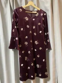 PROPORTION BODY DRESSING 花柄　フレアスリーブワンピース