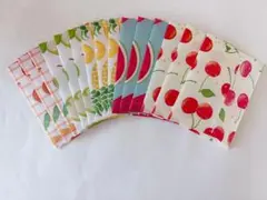 くだもの柄 ミニ封筒 15枚 さくらんぼ パイン スイカ マンゴーハンドメイド