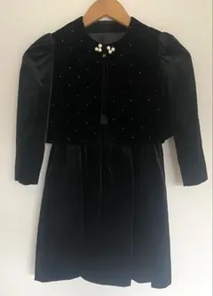 ブラックベルベット風フォーマルドレス