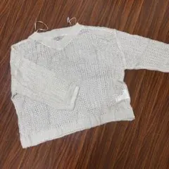 AZUL かぎあみ　ニット　アイボリー　白