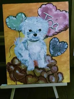 犬　アクリル画　似顔絵